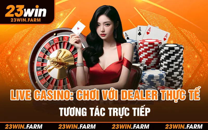 Sảnh live casino giúp bạn tận hướng và trải nghiệm không gian sòng bạc chân thực nhất tại 23Win